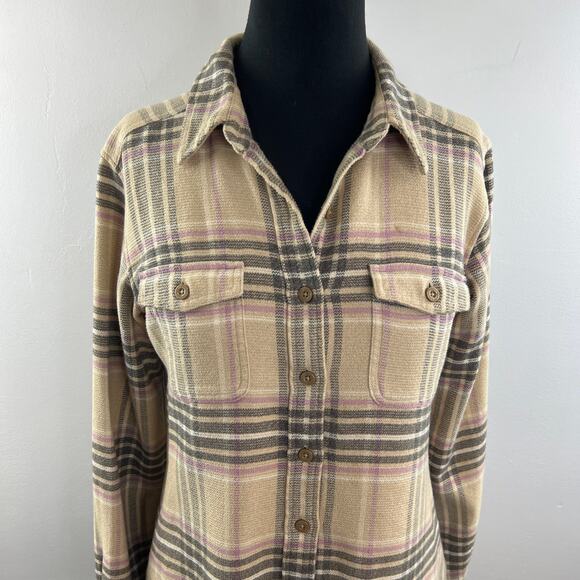 PATAGONIA Fjord Flannel Shirt Top Button-Down Long Sleeves Pockets Size 2 - Picture 3 of 12